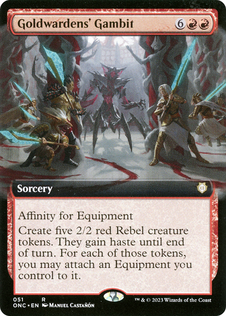 Goldwardens' Gambit (Extended Art) [Phyrexia: All Will Be One Commander] [Foil]
