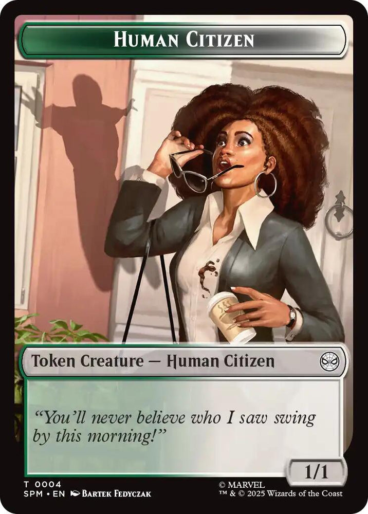 Human Citizen // Treasure Double-Sided Token [Marvel's Spider-Man Tokens] [Foil]