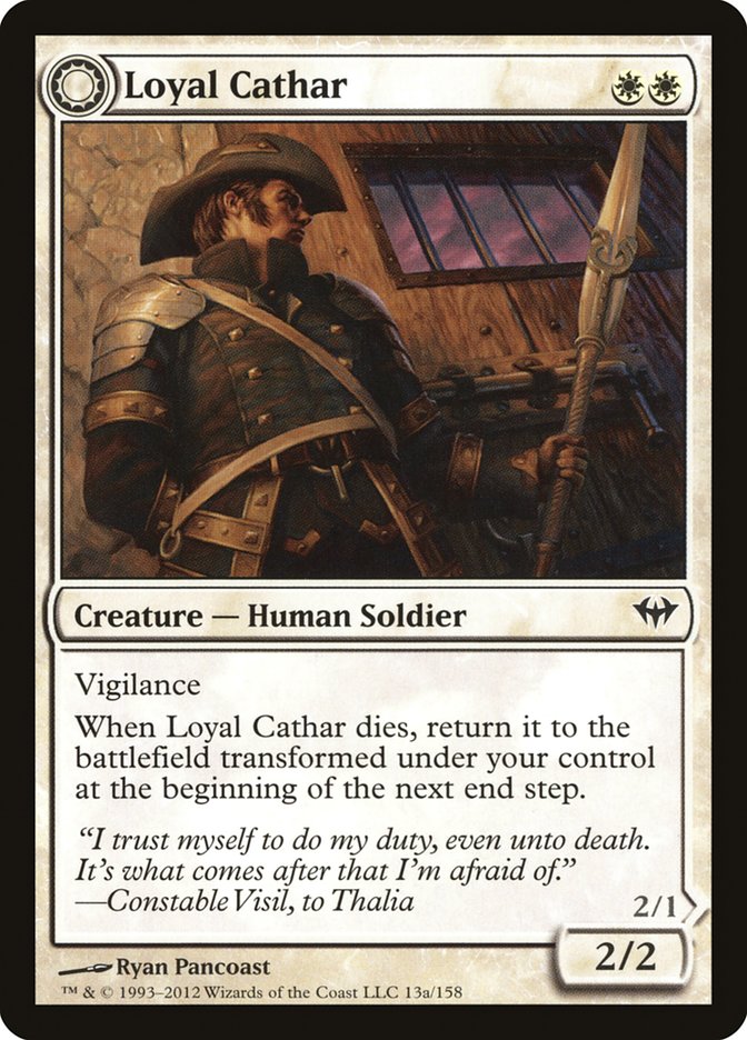 Loyal Cathar // Unhallowed Cathar [Dark Ascension] [Foil]