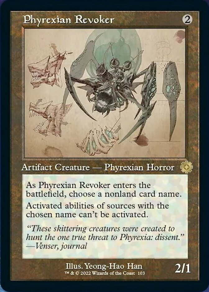 Phyrexian Revoker (Retro Schematic) [The Brothers' War Retro Artifacts] [Foil]