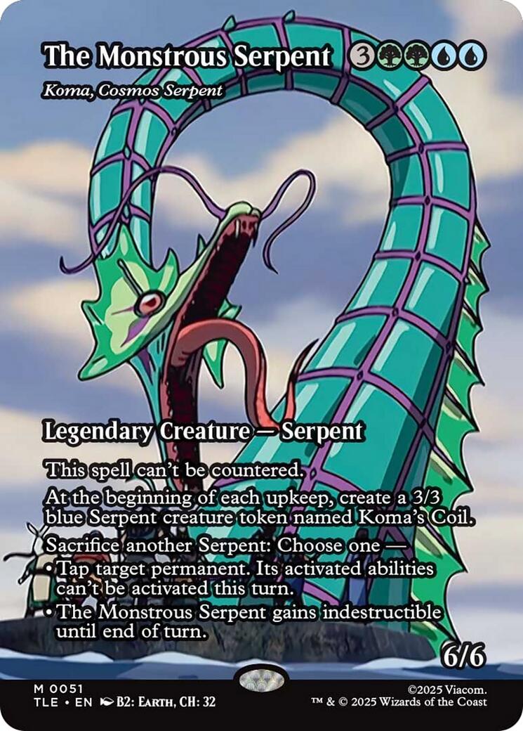 The Monstrous Serpent - Koma, Cosmos Serpent (Borderless) [Avatar: The Last Airbender: Eternal-Legal] [Foil]