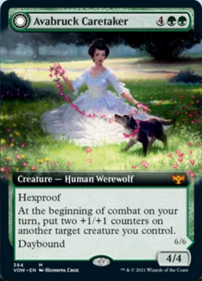 Avabruck Caretaker // Hollowhenge Huntmaster (Extended Art) [Innistrad: Crimson Vow] [Foil]