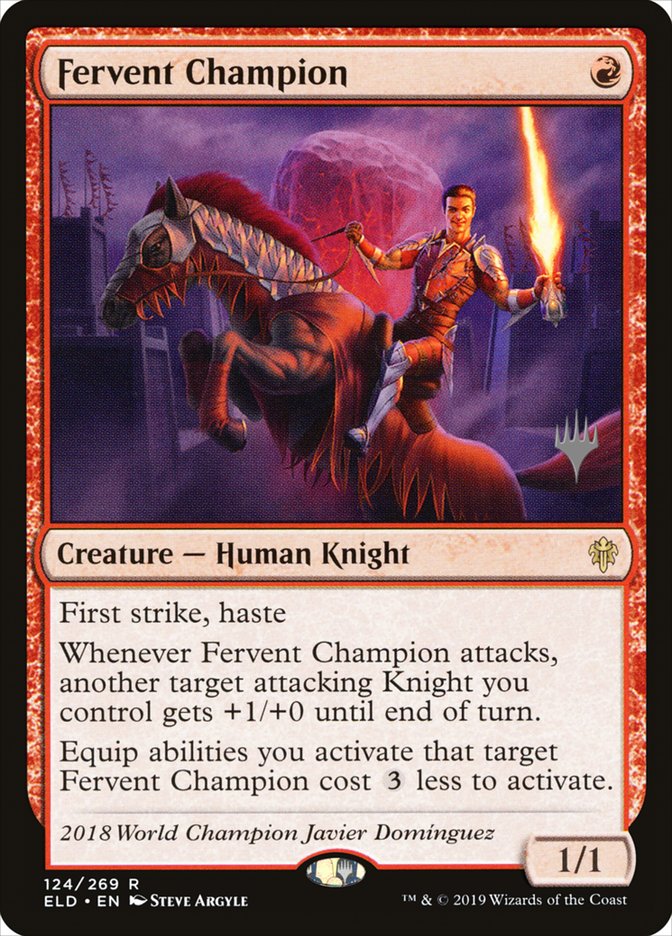 Fervent Champion (Promo Pack) [Throne of Eldraine Promos] [Foil]