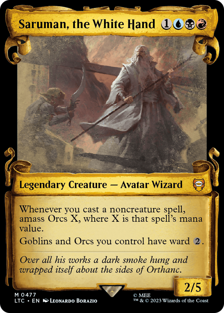 Saruman, the White Hand [The Lord of the Rings: Tales of Middle-Earth Commander Showcase Scrolls] [Foil]