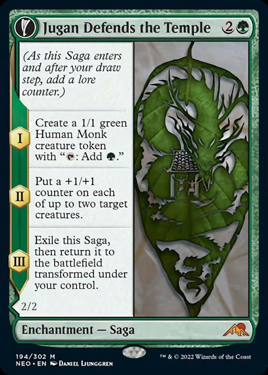 Jugan Defends the Temple // Remnant of the Rising Star [Kamigawa: Neon Dynasty] [Foil]