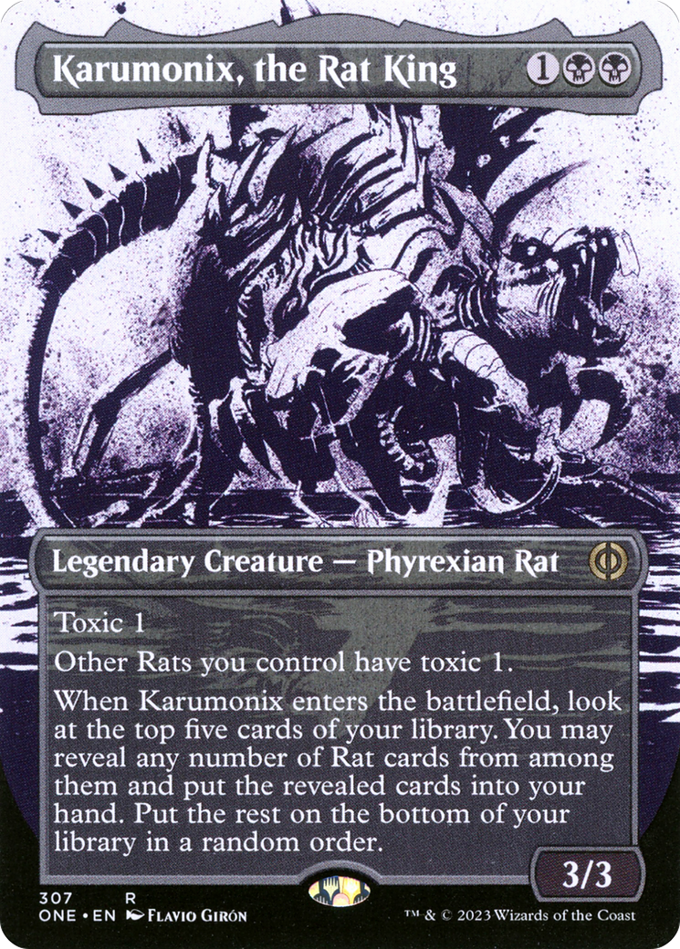Karumonix, the Rat King (Borderless Ichor) [Phyrexia: All Will Be One] [Foil]