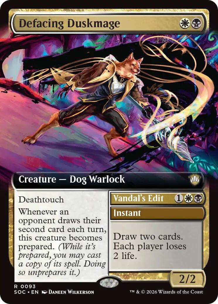 Defacing Duskmage (Extended Art) [Secrets of Strixhaven Commander] [Foil]