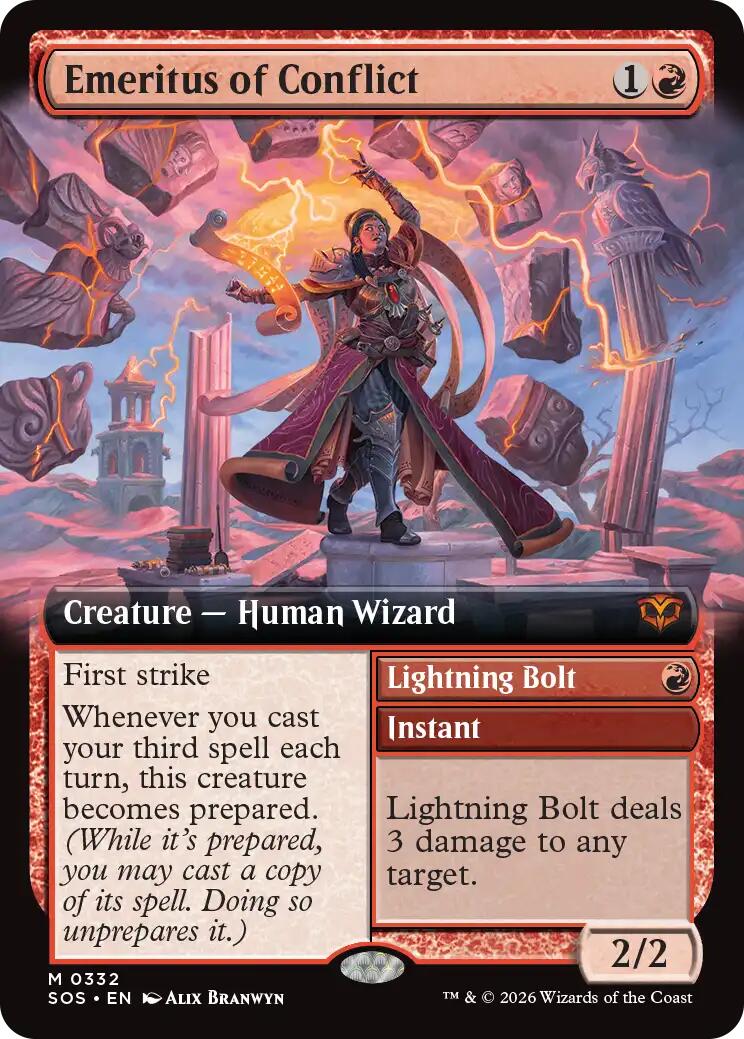 Emeritus of Conflict (Extended Art) [Secrets of Strixhaven] [Foil]