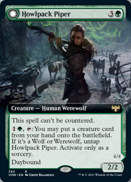 Howlpack Piper // Wildsong Howler (Extended Art) [Innistrad: Crimson Vow] [Foil]