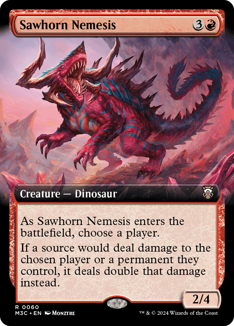 Sawhorn Nemesis (Extended Art) [Modern Horizons 3 Commander] [Foil]