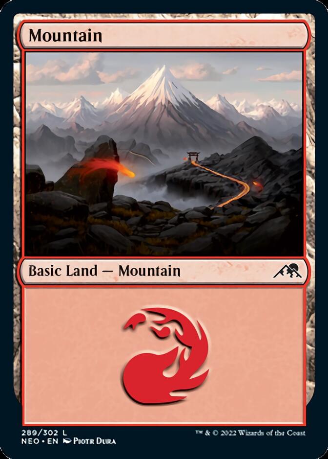 Mountain (289) [Kamigawa: Neon Dynasty] [Foil]