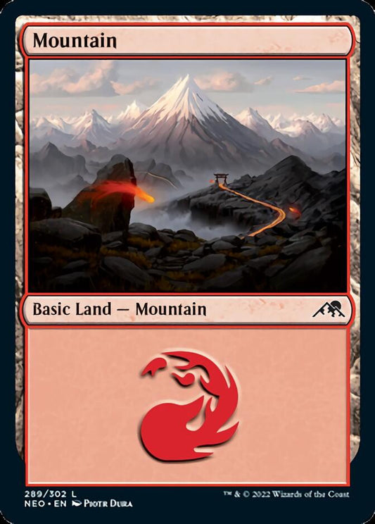 Mountain (289) [Kamigawa: Neon Dynasty] [Foil]