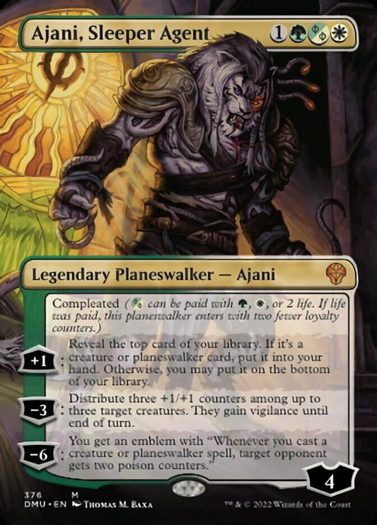 Ajani, Sleeper Agent (Borderless) (376) [Dominaria United] [Foil]