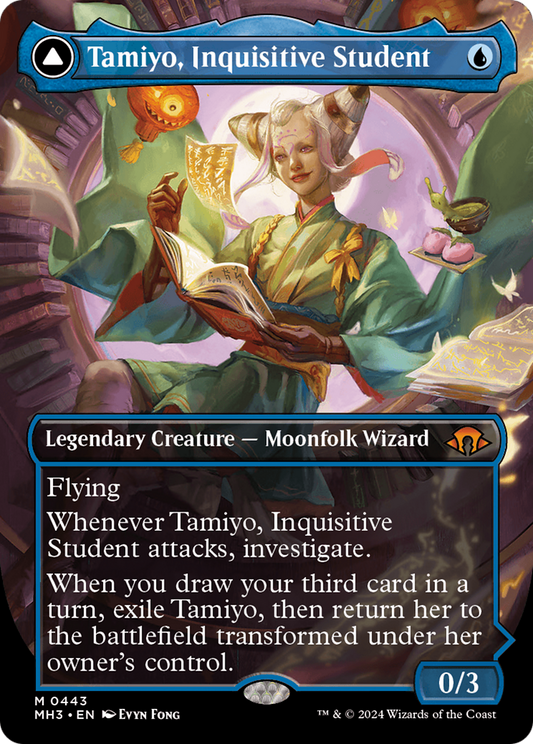Tamiyo, Inquisitive Student // Tamiyo, Seasoned Scholar (Borderless) [Modern Horizons 3] [Foil]