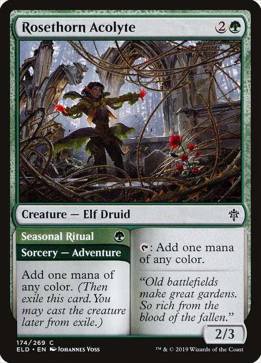 Rosethorn Acolyte // Seasonal Ritual [Throne of Eldraine] [Foil]