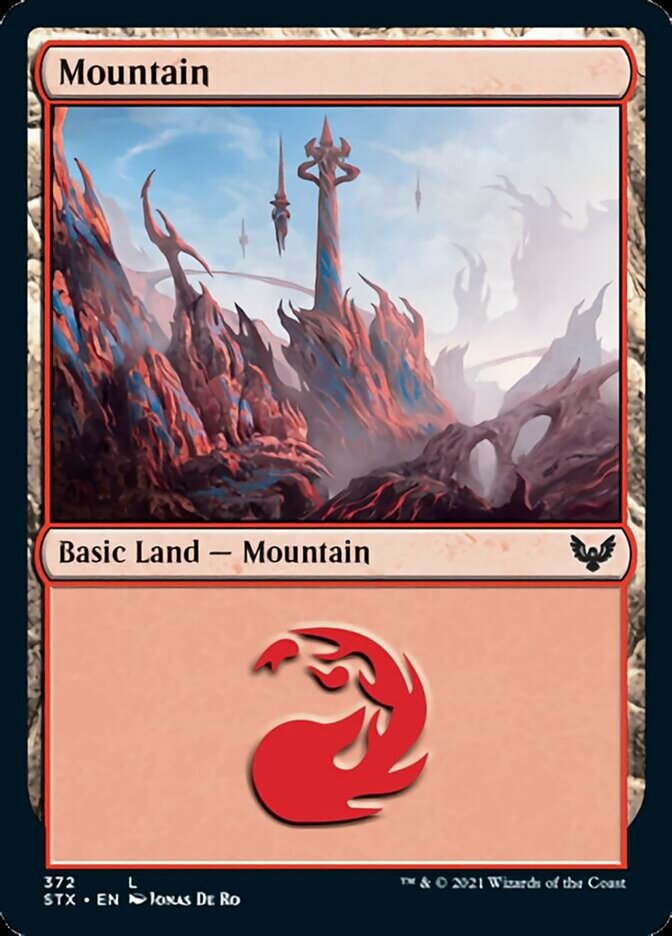 Mountain (372) [Strixhaven: School of Mages] [Foil]