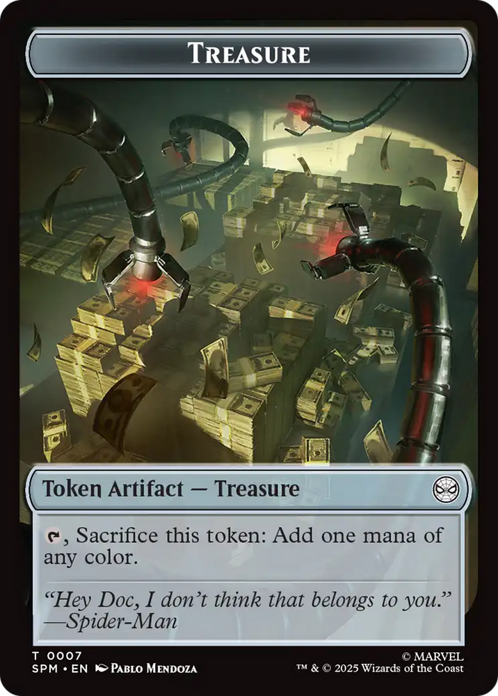 Spider // Treasure Double-Sided Token [Marvel's Spider-Man Tokens] [Foil]