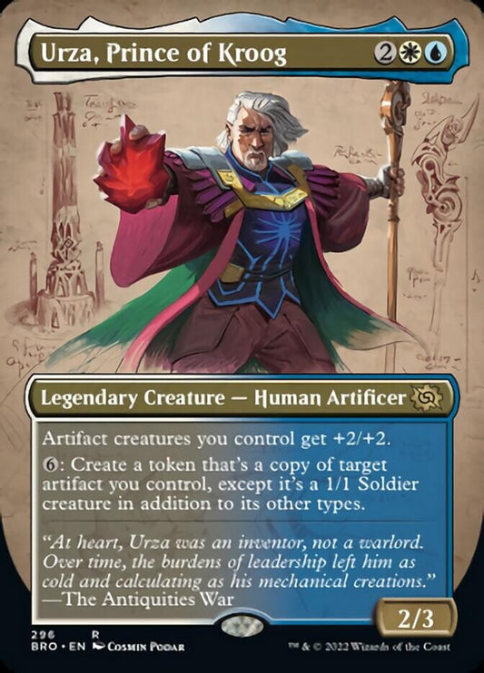 Urza, Prince of Kroog (Borderless Alternate Art) [The Brothers' War] [Foil]