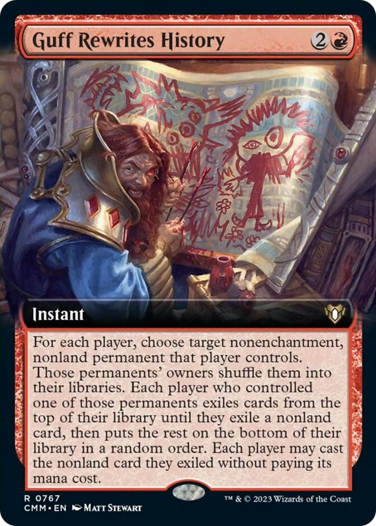 Guff Rewrites History (Extended Art) [Commander Masters] [Foil]