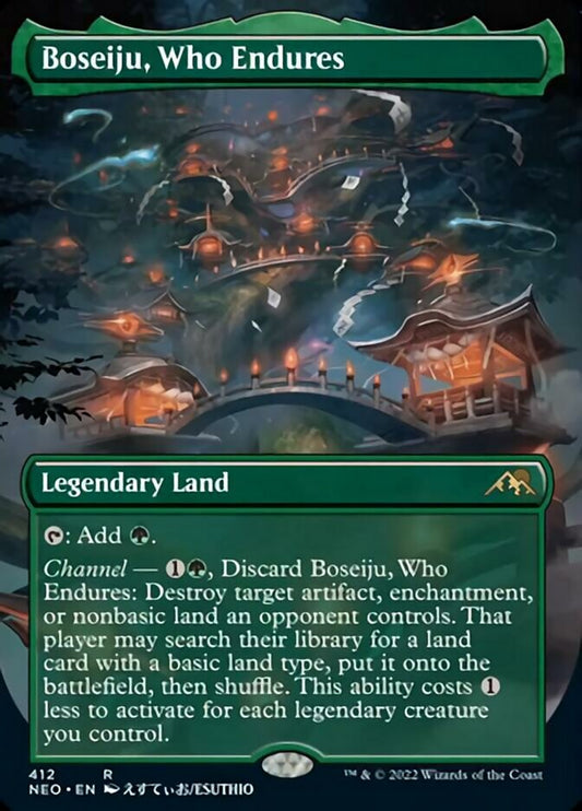 Boseiju, Who Endures (Borderless Alternate Art) [Kamigawa: Neon Dynasty] [Foil]