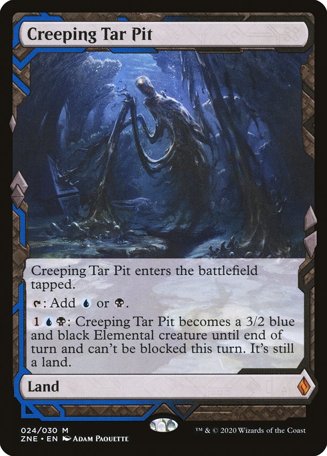 Creeping Tar Pit (Expeditions) [Zendikar Rising Expeditions] [Foil]