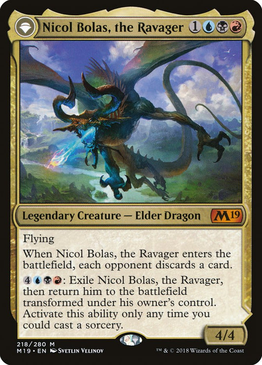 Nicol Bolas, the Ravager // Nicol Bolas, the Arisen [Core Set 2019] [Foil]