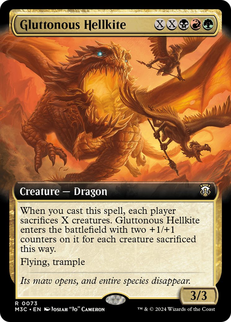 Gluttonous Hellkite (Extended Art) [Modern Horizons 3 Commander] [Foil]
