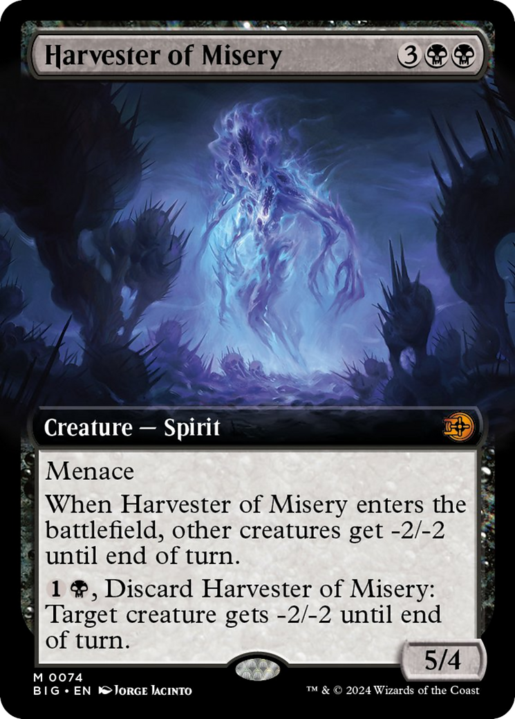 Harvester of Misery (Extended Art) [Outlaws of Thunder Junction: The Big Score] [Foil]