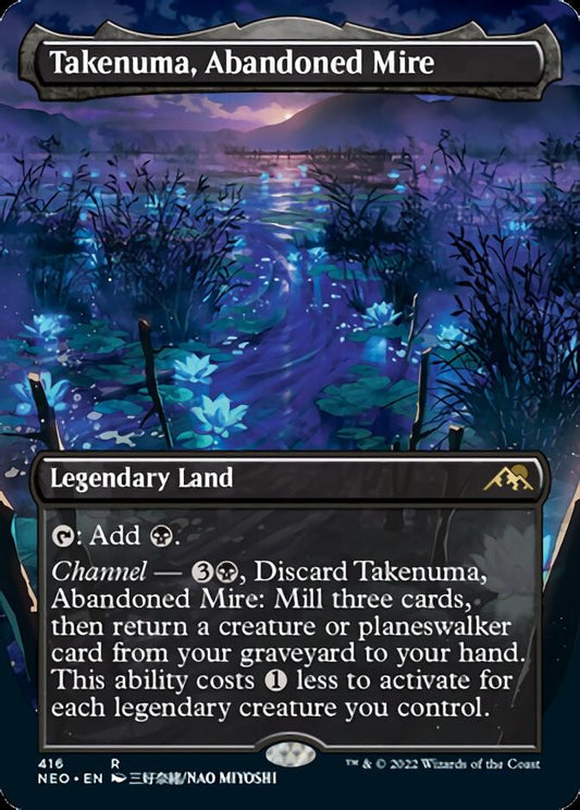 Takenuma, Abandoned Mire (Borderless Alternate Art) [Kamigawa: Neon Dynasty] [Foil]