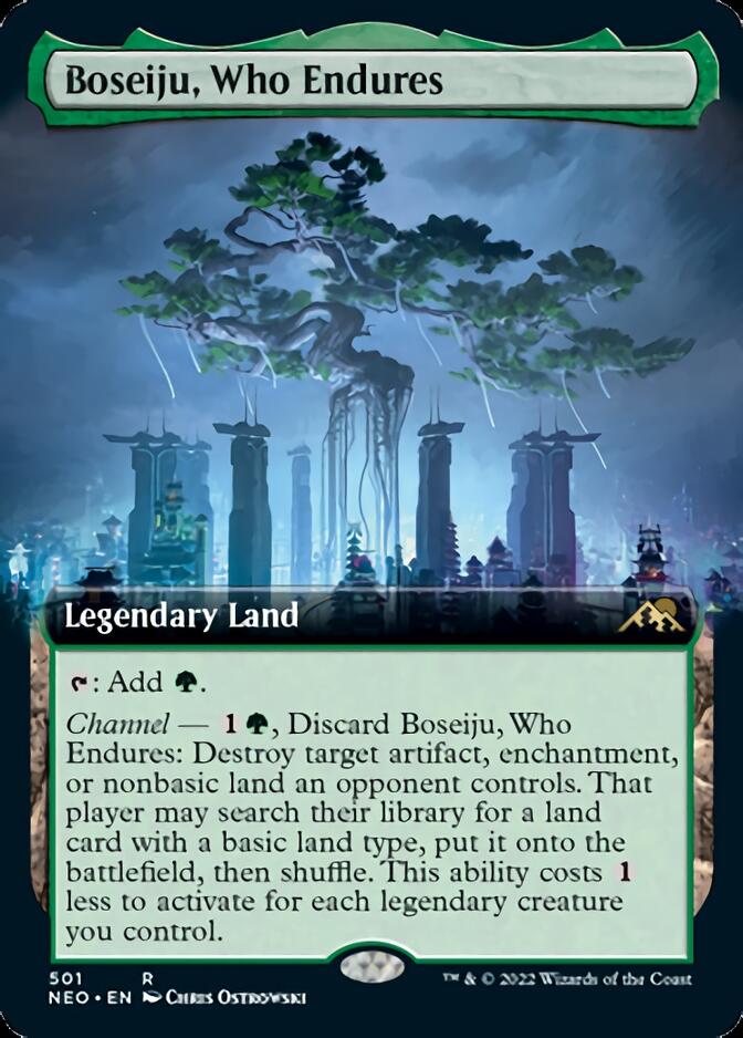 Boseiju, Who Endures (Extended Art) [Kamigawa: Neon Dynasty] [Foil]