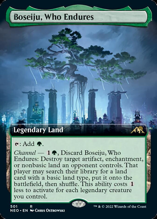 Boseiju, Who Endures (Extended Art) [Kamigawa: Neon Dynasty] [Foil]