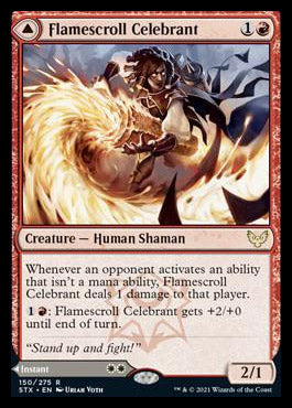 Flamescroll Celebrant // Revel in Silence [Strixhaven: School of Mages] [Foil]