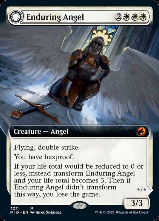 Enduring Angel // Angelic Enforcer (Extended Art) [Innistrad: Midnight Hunt] [Foil]