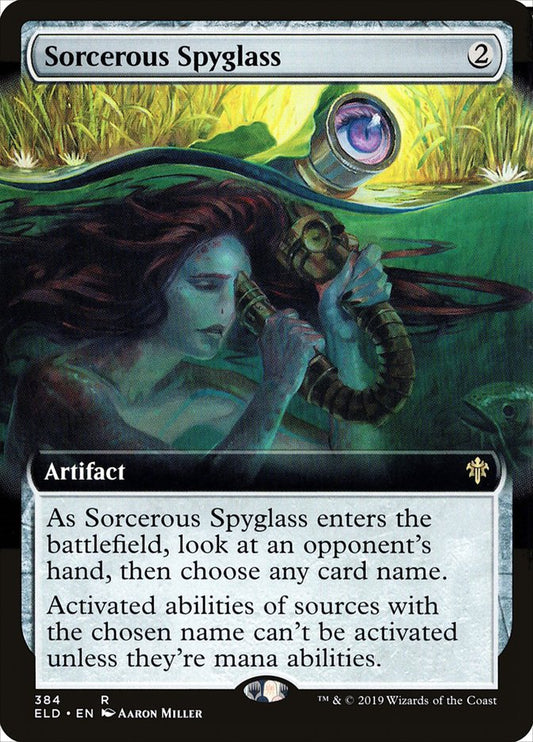 Sorcerous Spyglass (Extended Art) [Throne of Eldraine] [Foil]