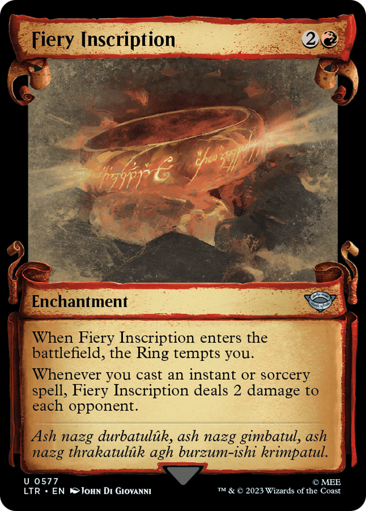 Fiery Inscription [The Lord of the Rings: Tales of Middle-Earth Showcase Scrolls] [Foil]