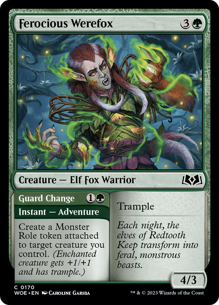 Ferocious Werefox // Guard Change [Wilds of Eldraine] [Foil]