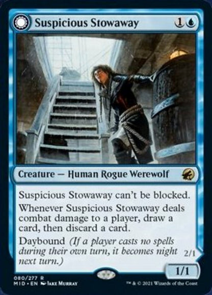 Suspicious Stowaway // Seafaring Werewolf [Innistrad: Midnight Hunt] [Foil]