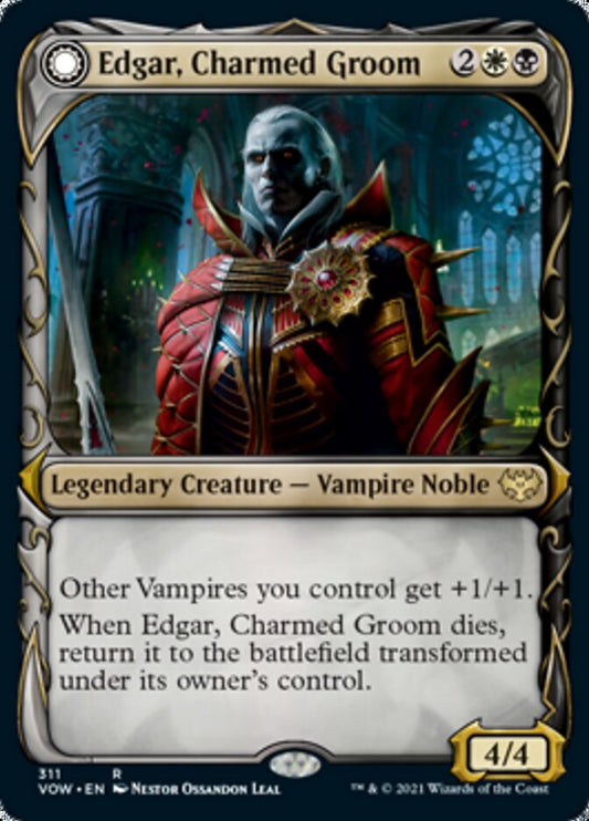 Edgar, Charmed Groom // Edgar Markov's Coffin (Showcase Fang Frame) [Innistrad: Crimson Vow] [Foil]