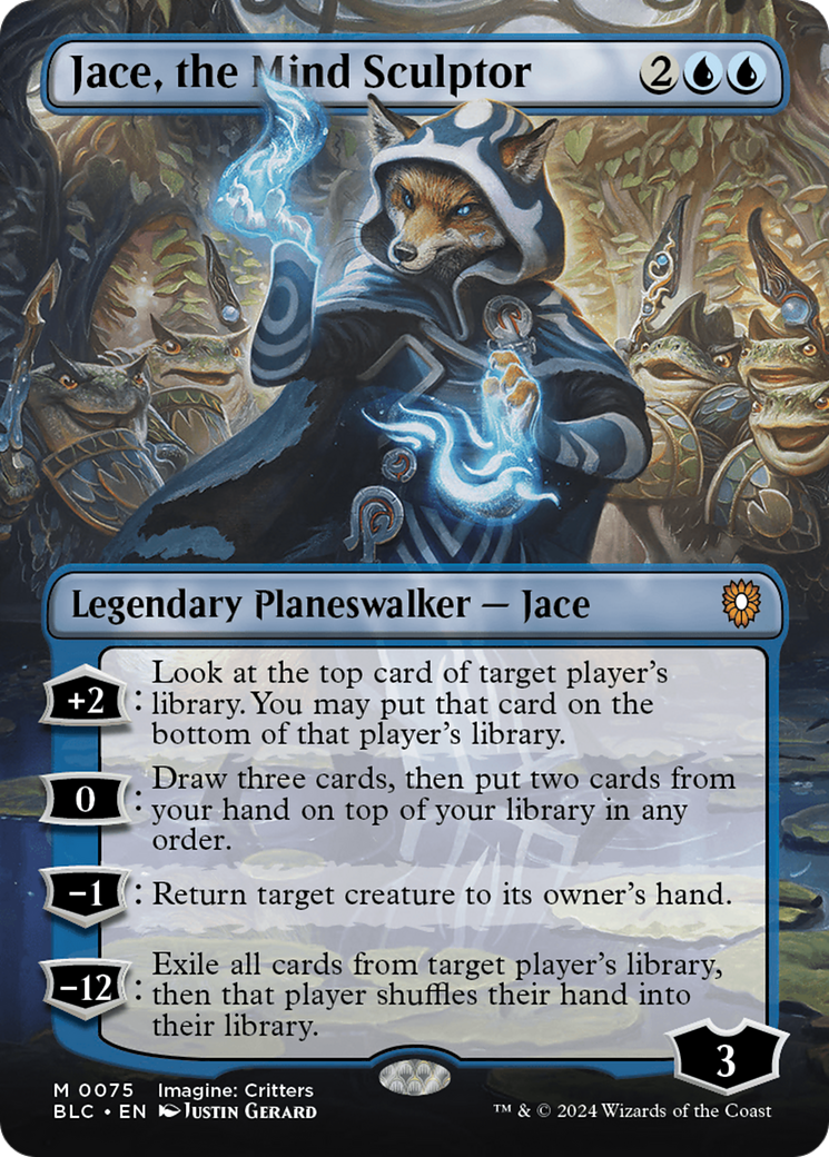 Jace, the Mind Sculptor (Borderless) [Bloomburrow Commander] [Foil]