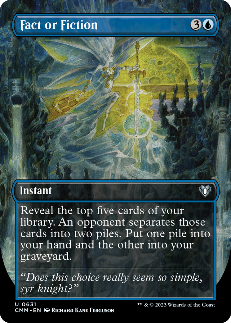 Fact or Fiction (Borderless Alternate Art) [Commander Masters] [Foil]