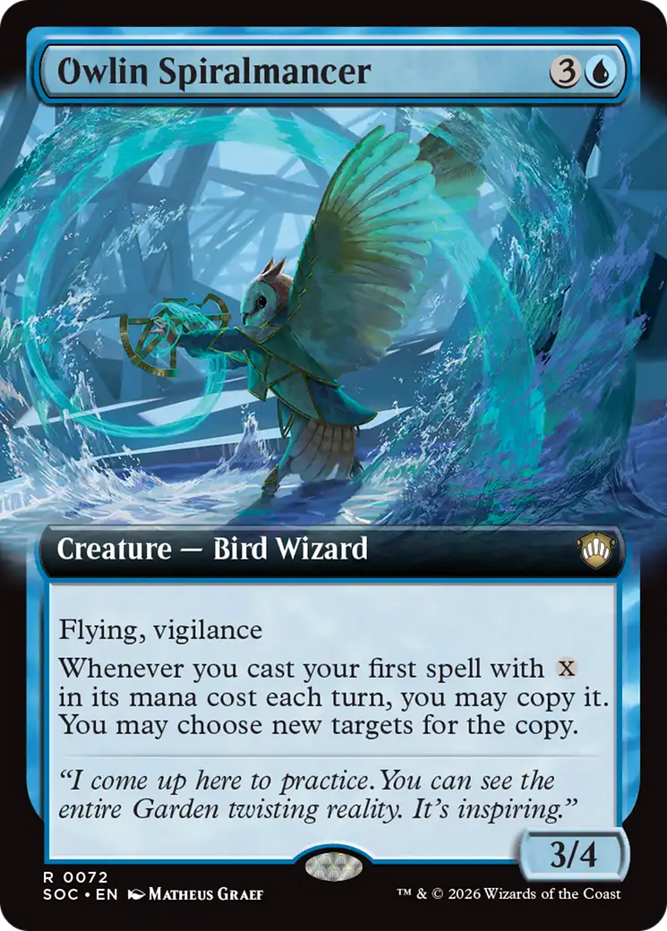 Owlin Spiralmancer (Extended Art) [Secrets of Strixhaven Commander] [Foil]