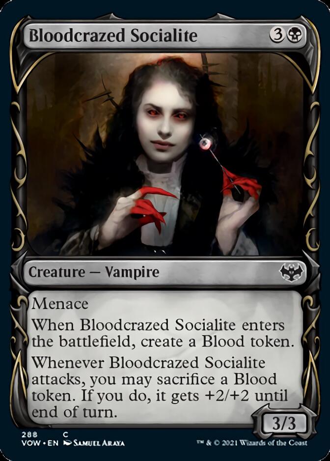 Bloodcrazed Socialite (Showcase Fang Frame) [Innistrad: Crimson Vow] [Foil]