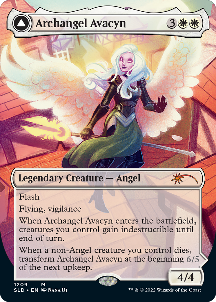 Archangel Avacyn // Avacyn, the Purifier (Display Commander) (Borderless) [Secret Lair: From Cute to Brute] [Foil]