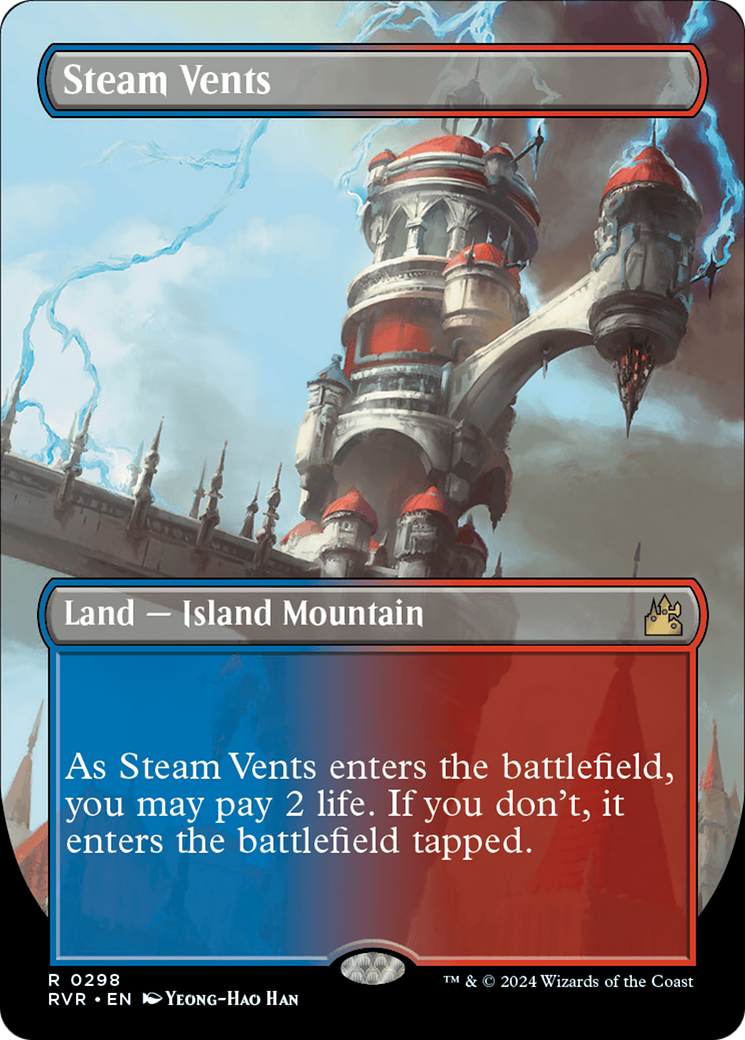 Steam Vents (Borderless) [Ravnica Remastered] [Foil]
