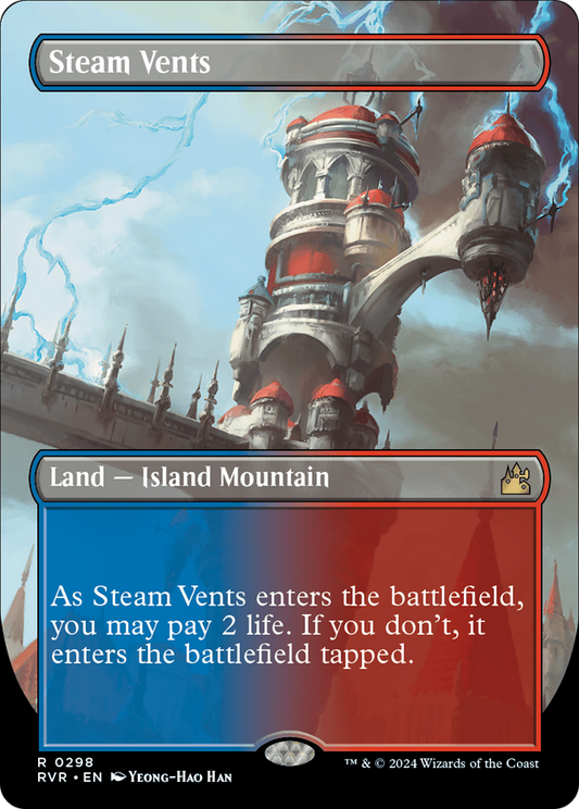 Steam Vents (Borderless) [Ravnica Remastered] [Foil]