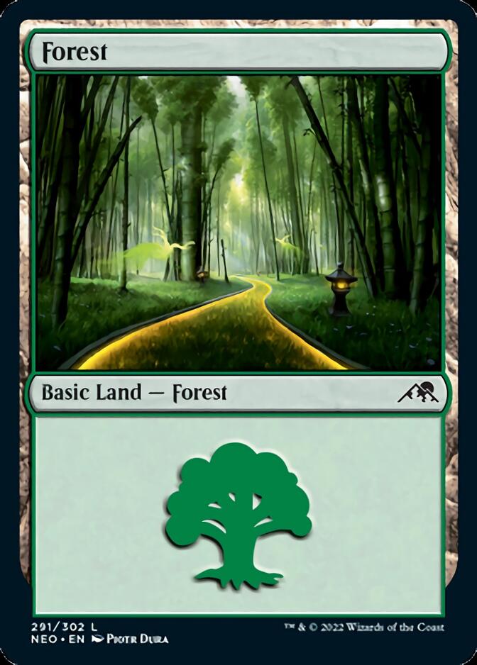Forest (291) [Kamigawa: Neon Dynasty] [Foil]