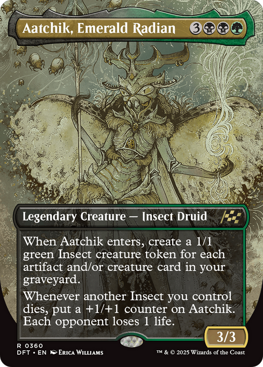 Aatchik, Emerald Radian (Borderless) [Aetherdrift] [Foil]