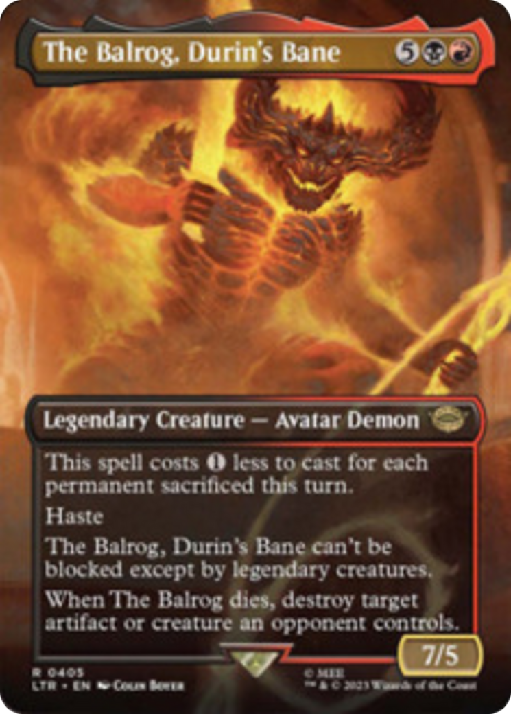 The Balrog, Durin's Bane (Borderless Alternate Art) [The Lord of the Rings: Tales of Middle-Earth] [Foil]