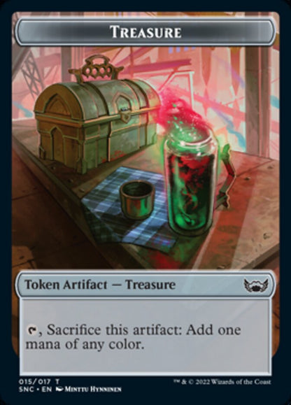 Treasure (015) // Rogue Double-Sided Token [Streets of New Capenna Tokens] [Foil]