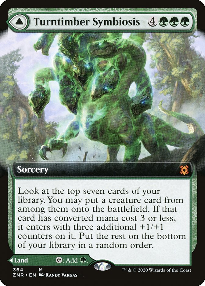 Turntimber Symbiosis // Turntimber, Serpentine Wood (Extended Art) [Zendikar Rising] [Foil]